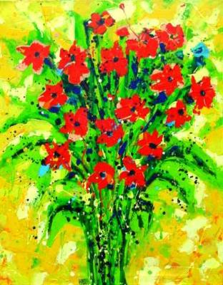 ~ Wildboeket - acrylverf op linnen - (100x80) ~ ~ Wildboeket - acrylverf op linnen - (100x80) ~