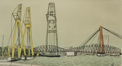 Rotterdam. Maasbrug, geel/oranje Rotterdam. Maasbrug, geel/oranje