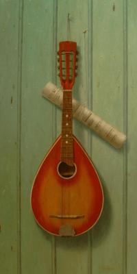 Mandoline met partituur Mandoline met partituur