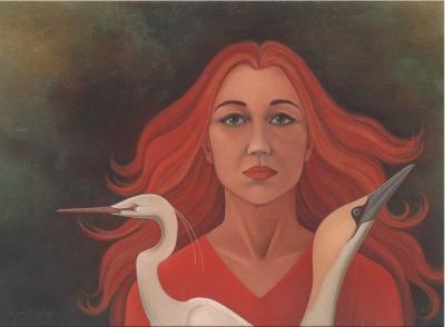 Portret met witte vogels Portret met witte vogels