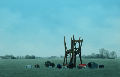 Stilleven in landschap: Thonet-stoelen Stilleven in landschap: Thonet-stoelen