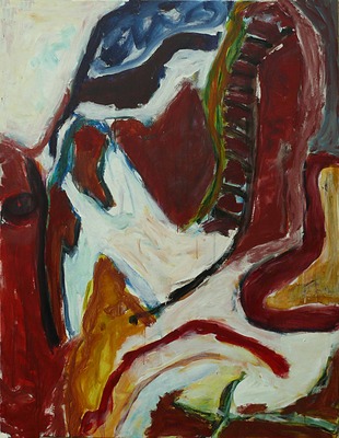 'Salle du Boeuf' - abstract groot schilderij 'Salle du Boeuf' - abstract groot schilderij