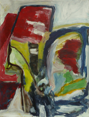 'Water-barrage' - groot rustig abstract schilderij 'Water-barrage' - groot rustig abstract schilderij