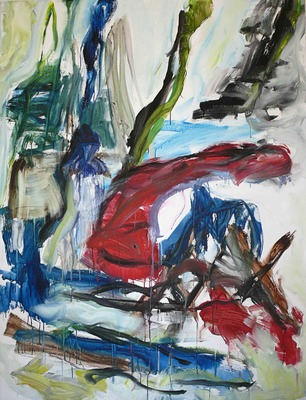'Printemps au Cousin' - groot abstract-impressionistisch schilderij 'Printemps au Cousin' - groot abstract-impressionistisch schilderij