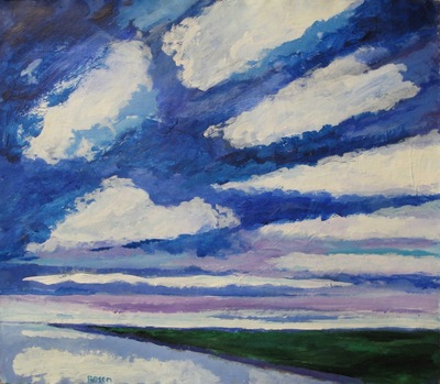 Wolkenlucht boven de polder Wolkenlucht boven de polder