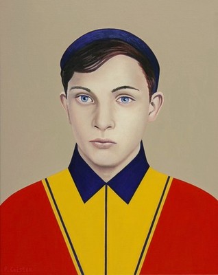 Portret met geel rood jasje Portret met geel rood jasje