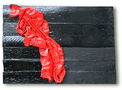 Compositie met zwart en rood Compositie met zwart en rood