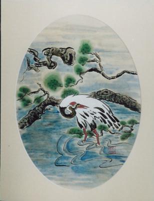 chinese penseelschildering: KRAANVOGEL chinese penseelschildering: KRAANVOGEL