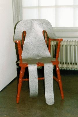 Flat lady on red chair Flat lady on red chair