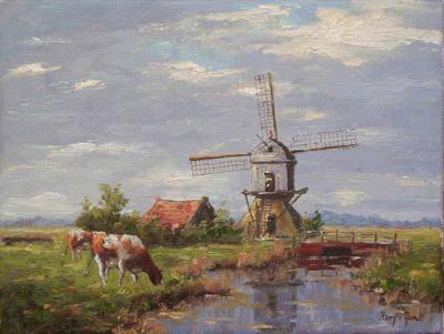 wipmolen met vee - 0588 - wipmolen met vee - 0588 -