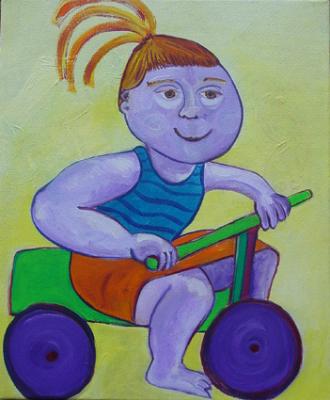 Meisje op driewieler Meisje op driewieler