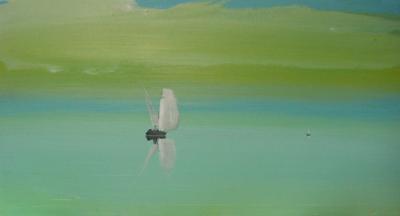 lagune met een groene wolk lagune met een groene wolk